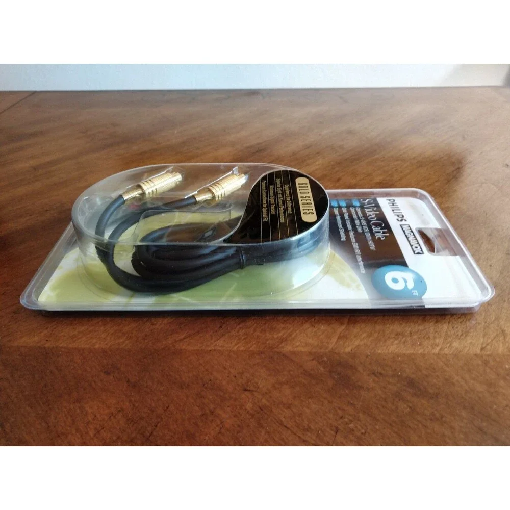 New Phillips Magnavox S-Video Cable 6' 24K Gold Plated Series - M62791 VTG NOS
